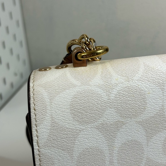 Coach Signature White and Tan Crossbody Bag - Picture 13 of 13